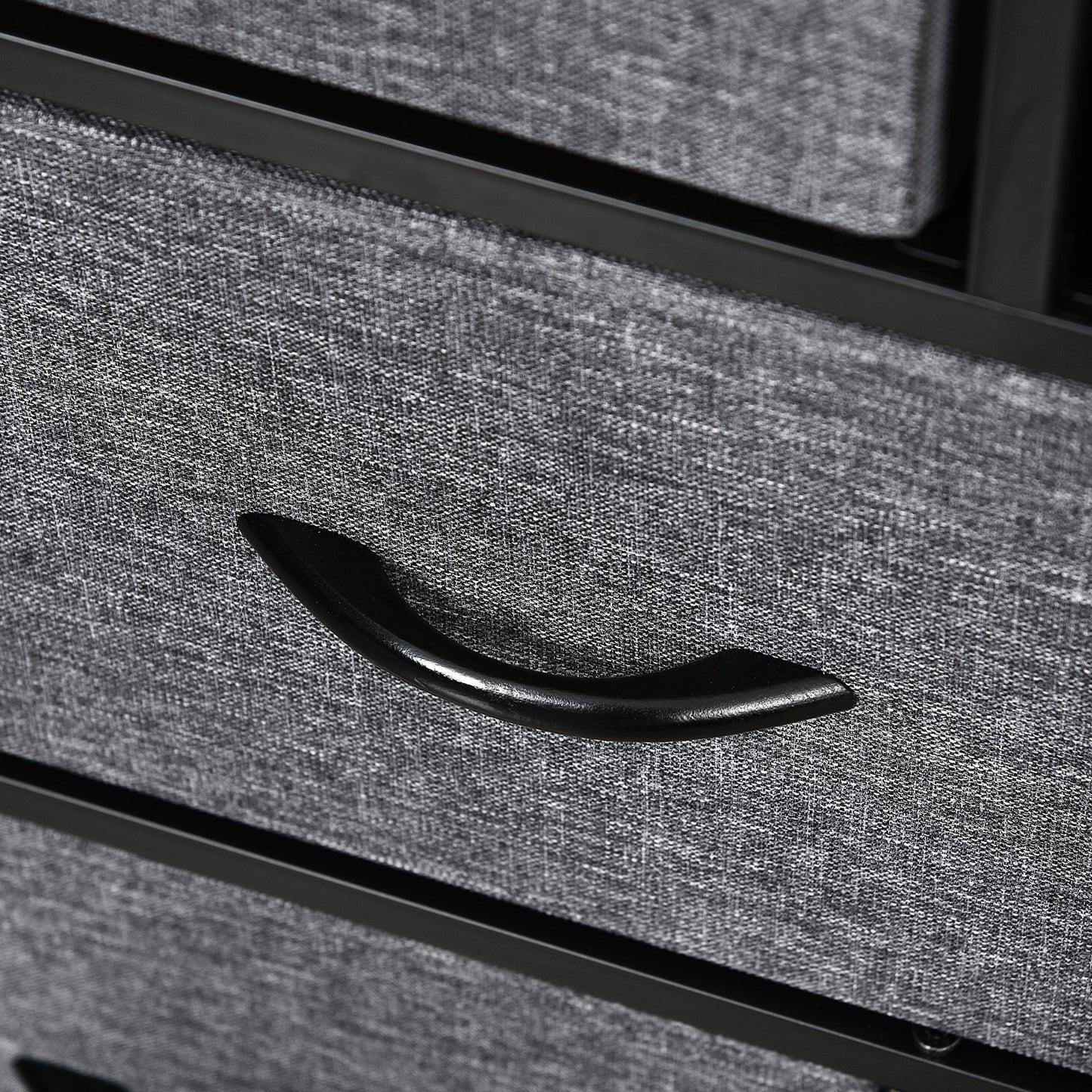 HOMCOM Kommode mit 8 Stoffschubladen, 2 große, 6 kleine, Metallrahmen, Kippschutz, Grau