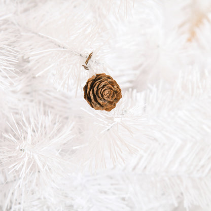 HOMCOM Künstlicher Weihnachtsbaum 180 cm künstlich Tannenbaum mit Kugeln, Glocken, Trommeln, Geschenkboxen, Christbaum mit 930 Spitzen, 12 Tannenzapfen Weihnachtsdeko inkl. Metallständer für drinnen