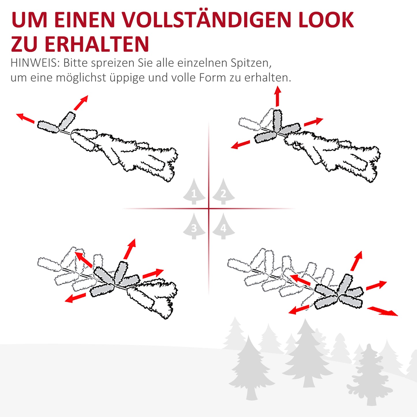 HOMCOM Weihnachtsbaum künstliche Künstliche Tanne Christbaum, inkl Ständer Weihnachtsstern 1,5 m, Grün