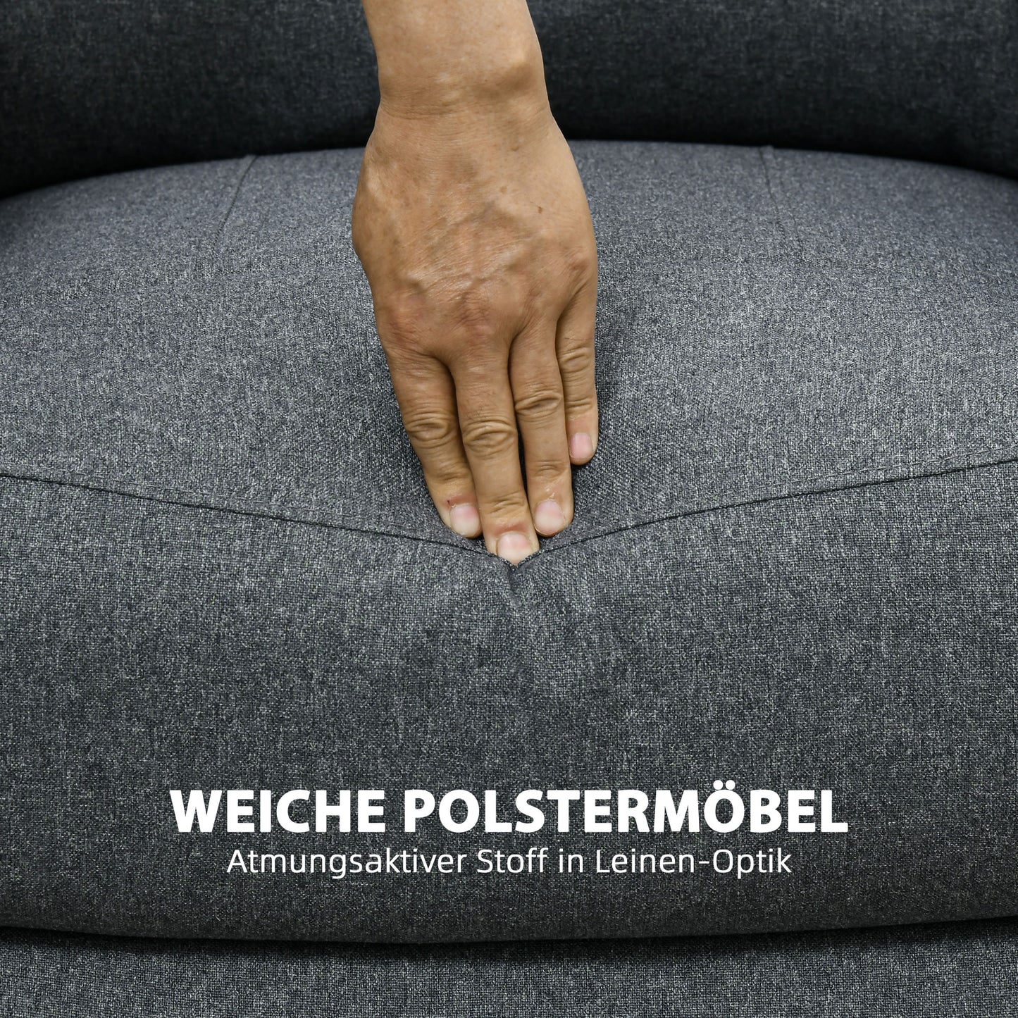 HOMCOM Relaxsessel, Liegefunktion und Fußstütze, verstellbar, bis 150 kg, Stahlrahmen, 90 x 96 x 98 cm, Grau