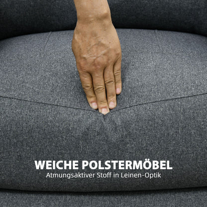 HOMCOM Relaxsessel, Liegefunktion und Fußstütze, verstellbar, bis 150 kg, Stahlrahmen, 90 x 96 x 98 cm, Grau