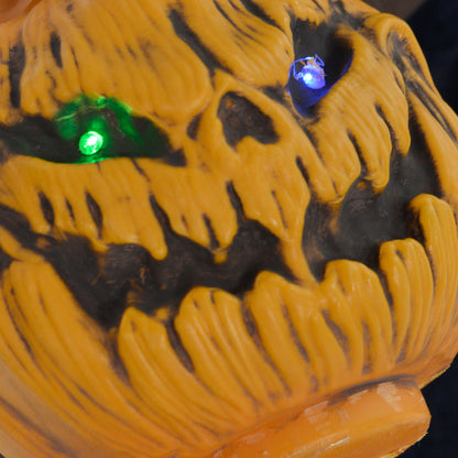 HOMCOM Halloweendekoration Hexe mit Besen, leuchtende Augen, gruselige Geräusche, biegsame Arme, 107x65x190 cm