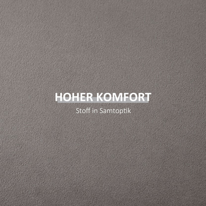 HOMCOM 2-in-1 Hocker in Samtoptik inklusive Stauraum und abnehmbaren Deckel Φ44 cm x 47,5 cm Grau