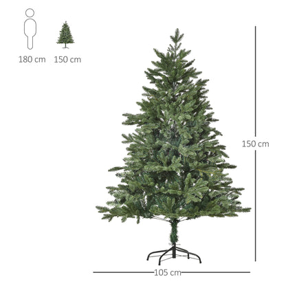 HOMCOM künstlicher Weihnachtsbaum 1,5 m Christbaum Tannenbaum PVC PE Metall Grün Ø105 x 150 cm