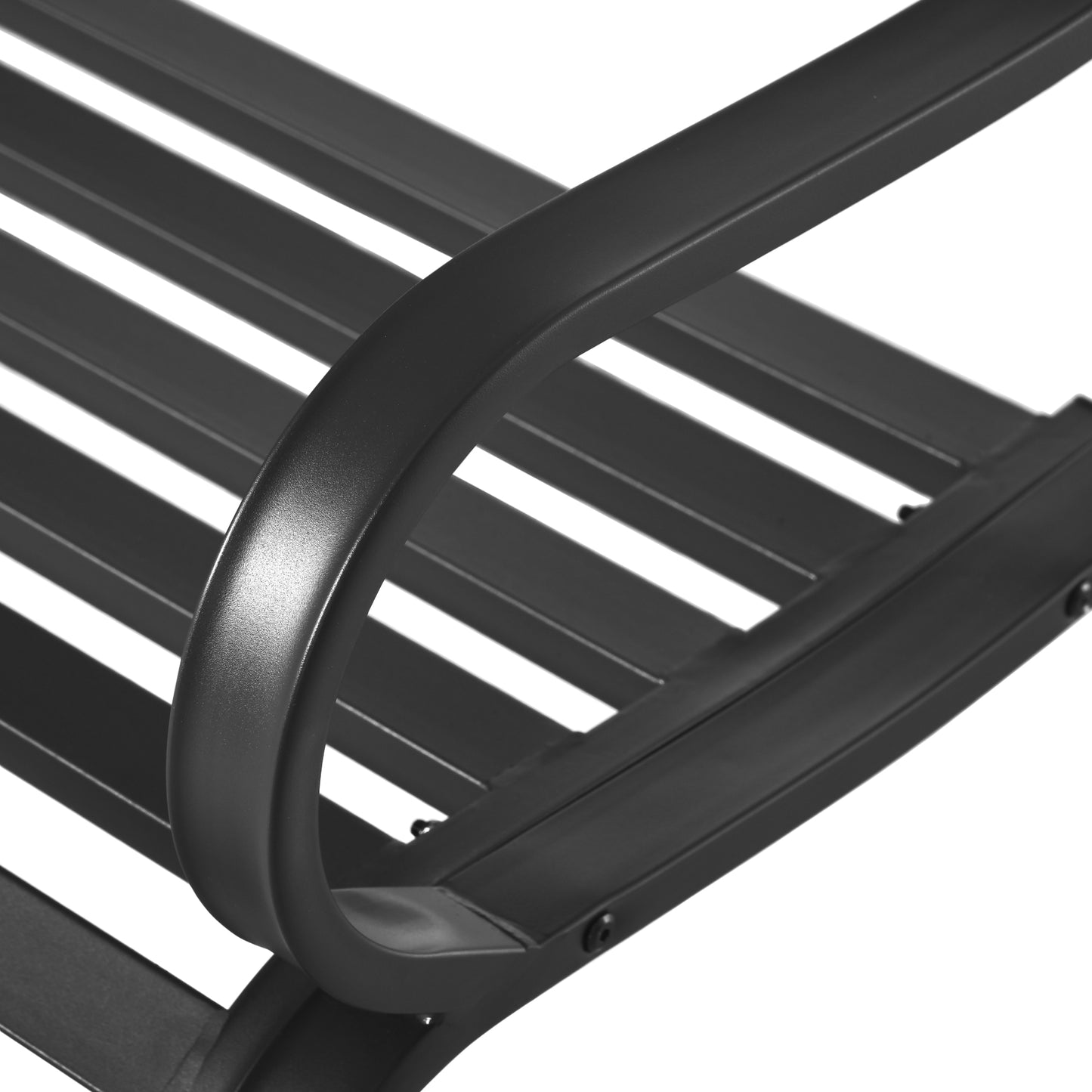 Outsunny 2-Sitzer Gartenbank Sitzbank 240kg belastbar Bank Gartenmöbel für den Innen- und Außenbereich geeignet 127 x 58 x 82 cm Schwarz