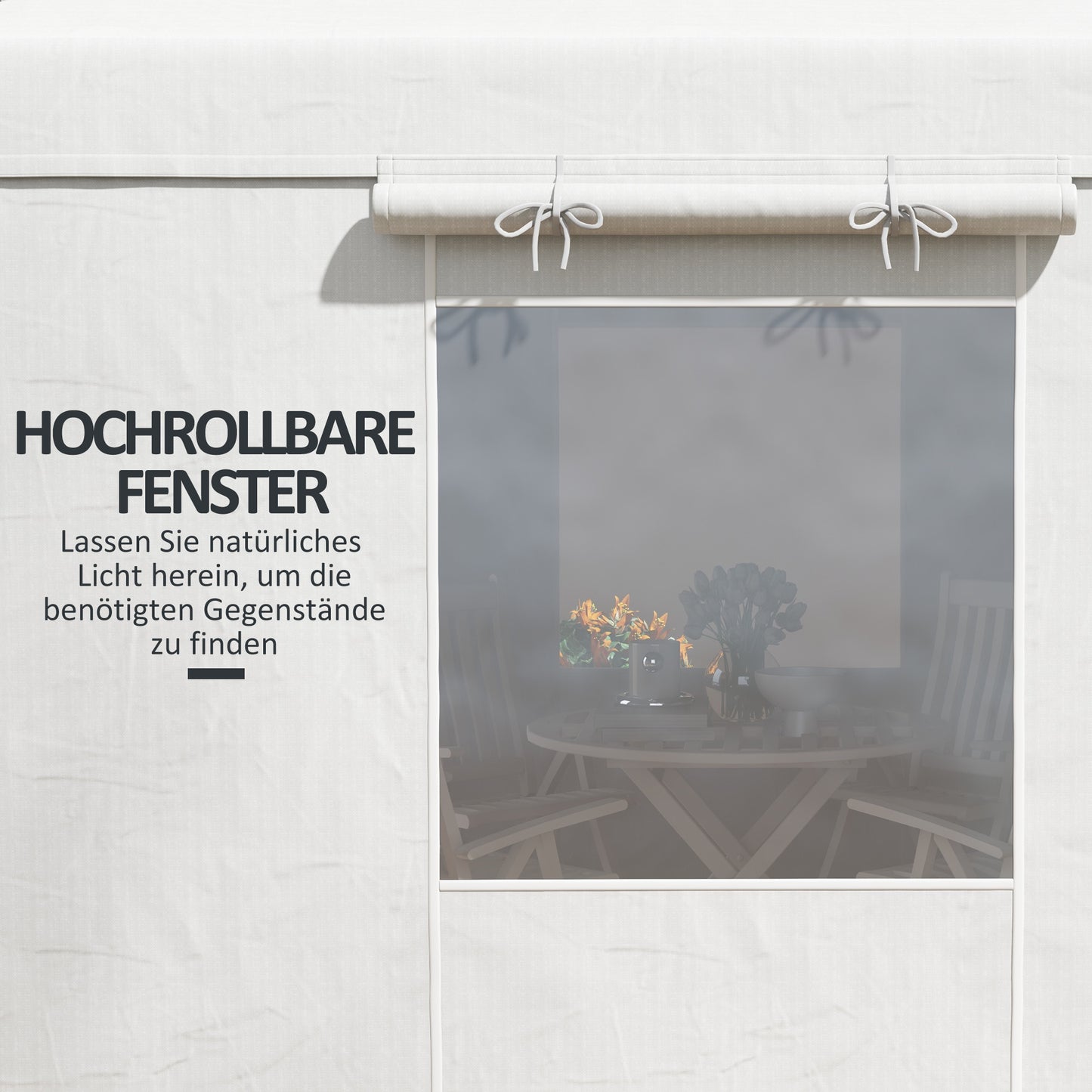 Outsunny Pavillon-Ersatzdach Ersatzvordach, wetterbeständig, 360 x 300 x 270 cm, Weiß