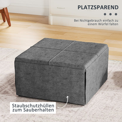 HOMCOM Klappbett, mit Matratze und Schutzabdeckung, 190 x 69 x 38,5 cm, Grau