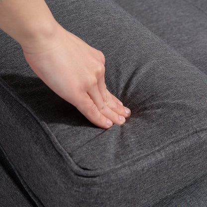 HOMCOM Schlafsofa im Skandi-Design, 3-Sitzer-Sofa, 2 Kissen, Grau + Natur