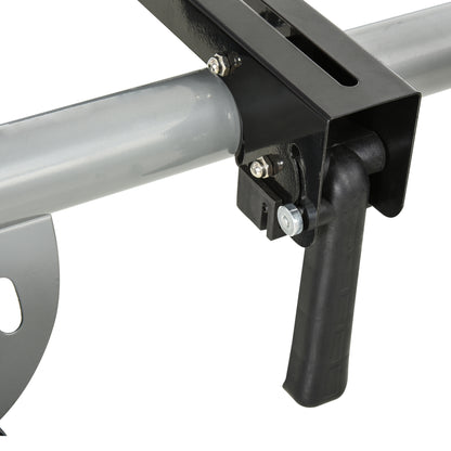 DURHAND Untergestell für Kappsägen Arbeitstisch für Kapp- und Gehrungssägen Sägengestell Kappsäge Stahl Schwarz+Silber Seitenverlängerung 123,5-245 cm