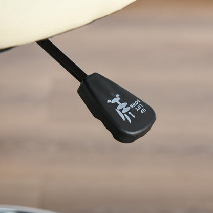 HOMCOM Barhocker Drehstuhl Höheverstellbarer Barstuhl mit Rollen aus Kunstleder-Leder Arbeitshocker Bürohocker 360° schwenkbar mit Lehne Gepolstertet Beige 56 x 57 x 104-127 cm