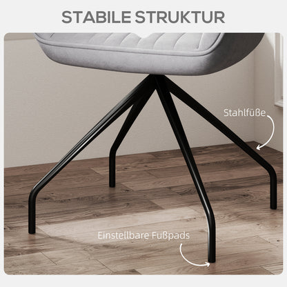 HOMCOM Drehbarer Armstuhl, Moderner Akzentsessel mit Metallbeinen für Wohnzimmer, Schlafzimmer, Büro, Grau