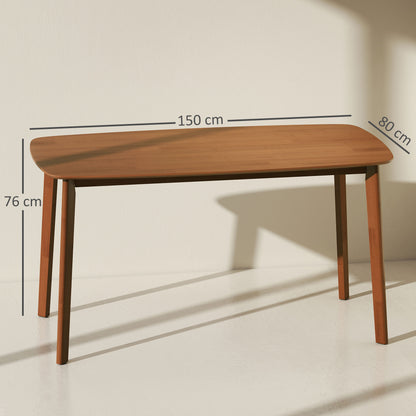 HOMCOM Esstisch, Landhausstil, lackierte Oberfläche, Holz, 150 x 80 cm, Braun