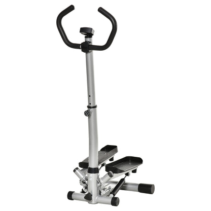 HOMCOM Stepper Heimtrainer für Zuhause mit LCD-Bildschirm einstellbare Geschwindigkeit Metall ABS 55 x 53 x 118-128 cm