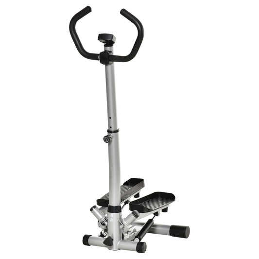 HOMCOM Stepper Heimtrainer für Zuhause mit LCD-Bildschirm einstellbare Geschwindigkeit Metall ABS 55 x 53 x 118-128 cm