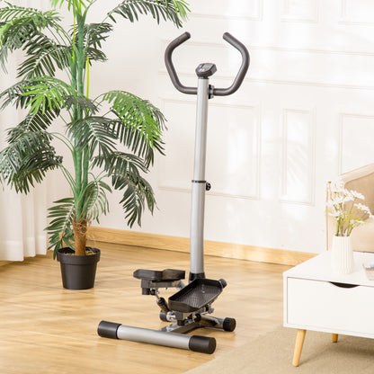 HOMCOM Stepper Heimtrainer für Zuhause mit LCD-Bildschirm einstellbare Geschwindigkeit Metall ABS 55 x 53 x 118-128 cm