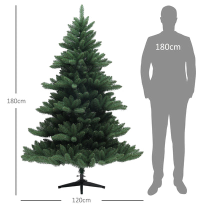 HOMCOM Weihnachtsbaum, Nordmanntanne, naturgetreu, breit & üppig, 180 x Φ120 cm, Grün