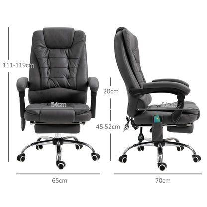 Vinsetto Bürostuhl med massagefunktion, ergonomisk, 65x160x104cm, Grau