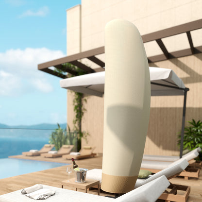 Outsunny Sonnenschirm Schutzhülle für Ø 400 cm wasserdicht Wetterfeste Sonnenschirm Abdeckung mit Stab Reißverschluss Kordelzug Oxford Gewebe UV-Beständige Ampelschirm Abdeckhauben 220 ×56 cm Beige