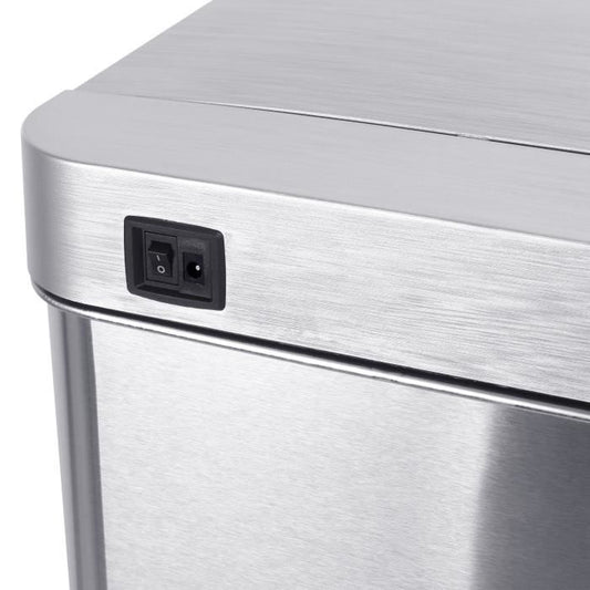 KITCHEN MOVE PARKSIDE automatic trash can - 50L - Stainless steel with strapping