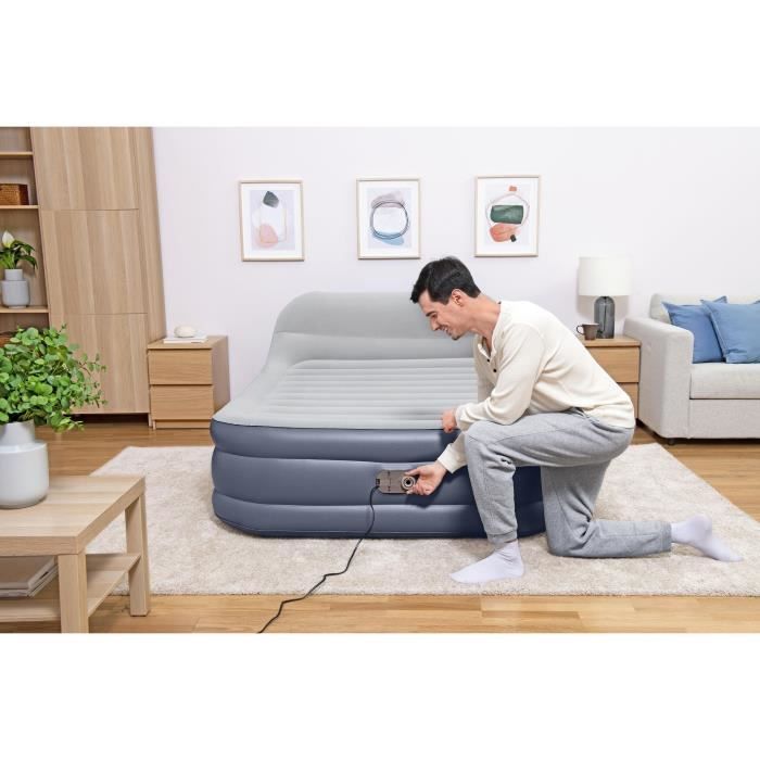 Inflatable bed - BESTWAY - 67923 - Tritech SleekFlow - 2 places, 226 x 152 x 84 cm, headboard, integrated pump