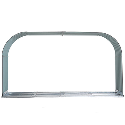 Outsunny Brennholzregal Holzregal, wetterbeständig, Stahl, 212 cm x 46 cm x 112 cm, Grau