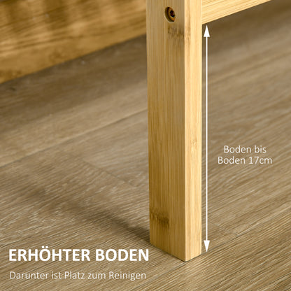 HOMCOM Regal Bambusregal 3 Regalböden, Bambus 62 cm x 33 cm x 80 cm, Natur