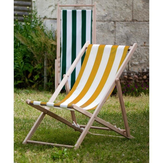 Stapled deck chair - PRIVATE GARDEN - Stripes - Yellow / White