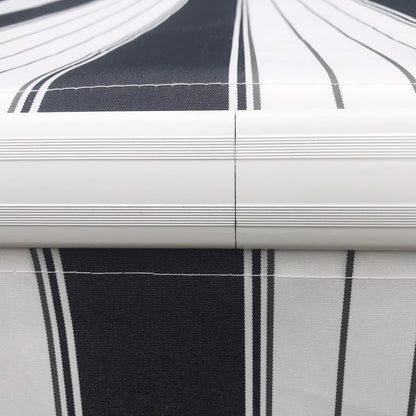 Outsunny Markise, Sonnenschutz, einfahrbar, mit Handkurbel, Metallrahmen, Polyester, blau+weiß, 3,95 x 2,45 x 3,50 m