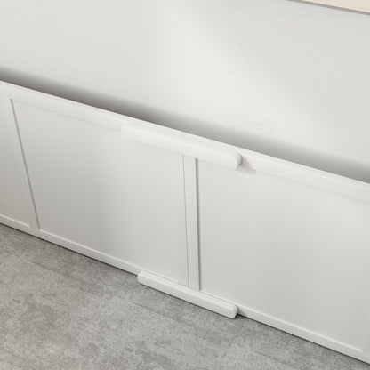 PawHut Hunde-Wurfbox für Hunde und Welpen, mit verstellbaren Eingängen, für große and small Hunde, 196 x 96 x 48 cm, Weiß