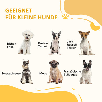 PawHut Haustiertreppe Hundetreppe, 3 Stufen, kleiner Hund, 38,5 cm x 38,5 cm x 30 cm, Eiche + Schwarz