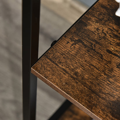 HOMCOM Aufbewahrungs-Kommode, 3 Stoffschubladen, Regale, Metallrahmen, Braun+Grau