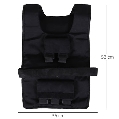 HOMCOM Gewichtsweste 15 KG / 20 KG / 30 KG verstellbare Trainingsweste mit herausnehmenbar Gewichten Laufweste Damen Herren für Muskelaufbau Krafttraining, Laufen, Fitness, Cross Training