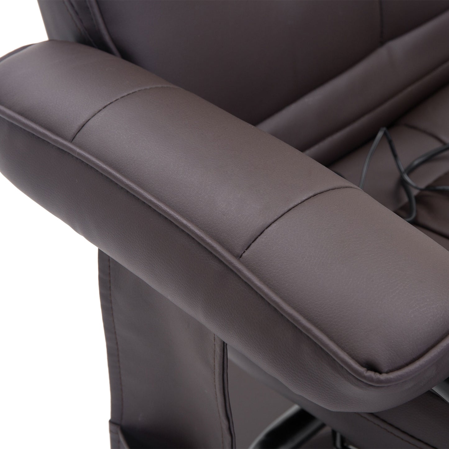 HOMCOM Massagesessel Relaxsessel, inkl. Fußhocker, 10 Vibrationspunkte, 1 Fernbedienung; 77 cm x 84 cm x 95 cm, Braun