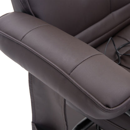 HOMCOM Massagesessel Relaxsessel, inkl. Fußhocker, 10 Vibrationspunkte, 1 Fernbedienung; 77 cm x 84 cm x 95 cm, Braun