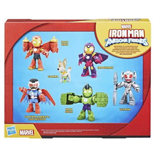 Pack of Avengers figurines in armor, Marvel Iron Man and his Awesome Friends