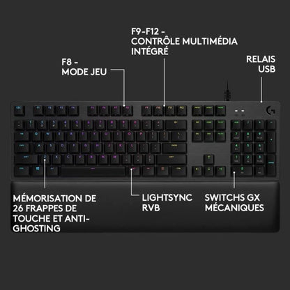 Logitech G - Gaming Keyboard - G513 Mechanical - LIGHTSYNC RGB with GX Brown switches - Carbon