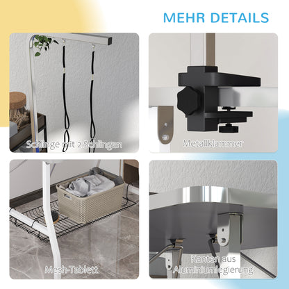 PawHut Hundepflegetisch, Frisiertisch mit einstellbar Arm, Aufbewahrungsfach, Gummioberfläche, 90 x 60 x 76 cm, Schwarz