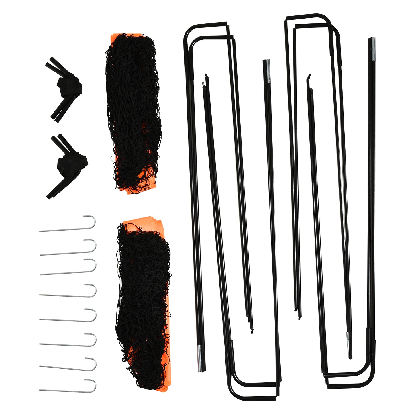 HOMCOM Fußballtor Set, leicht, einfache Montage, Tragetasche, Stahlrohre, 183x90x90 cm, Orange