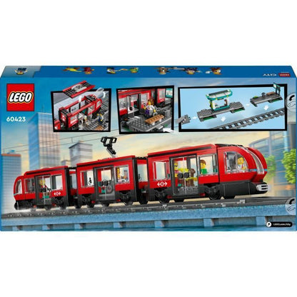 LEGO City 60423 Downtown Tram and Station Vehicle for Kids Ages 7 and Up