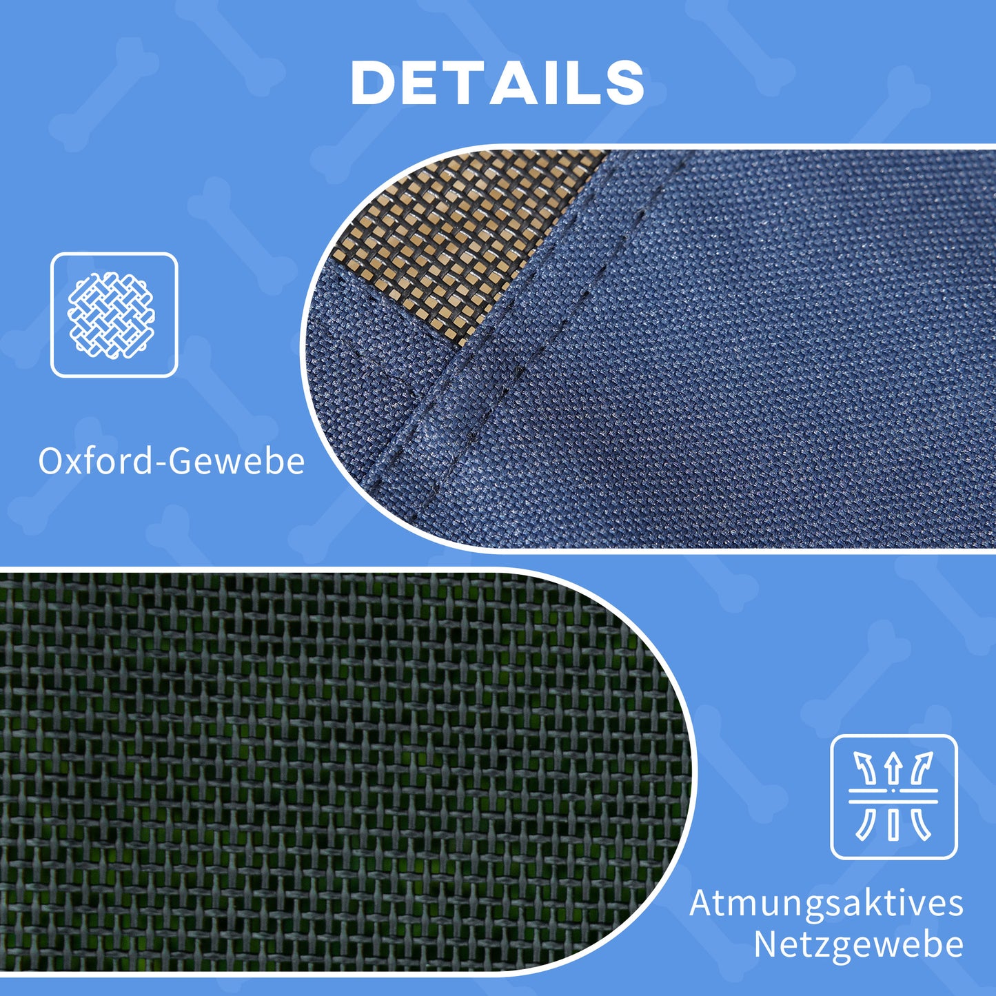 PawHut Haustierbett mit Baldachin, Hundebett, klappbar, wetterbeständig, Blau