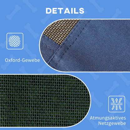 PawHut Haustierbett mit Baldachin, Hundebett, klappbar, wetterbeständig, Blau