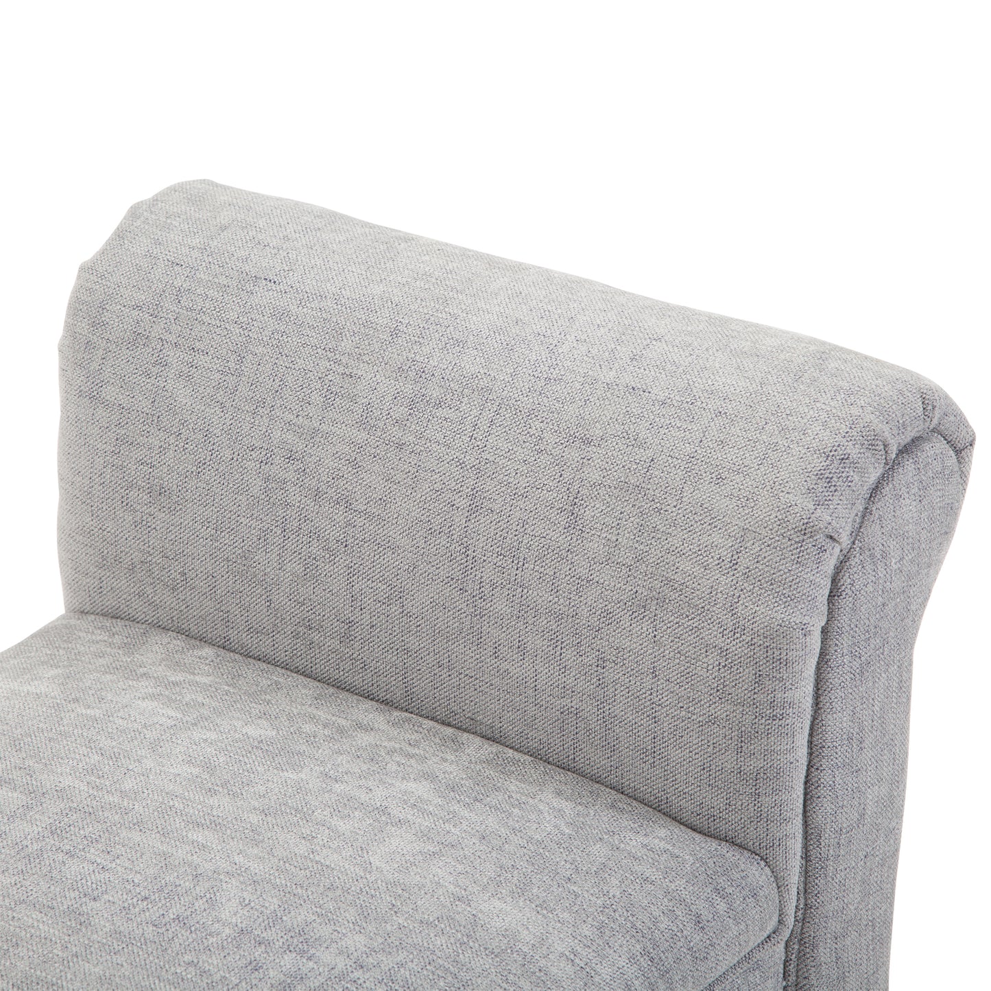 HOMCOM Polsterbank Sitzbank Lounge Sitzhocker Flurbank Bettbank elegant mit gerollten Seiten Leinenstoff Schaumstoff Polyester Hellgrau 132 x 45,5 x 58 cm