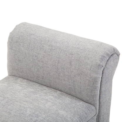 HOMCOM Polsterbank Sitzbank Lounge Sitzhocker Flurbank Bettbank elegant mit gerollten Seiten Leinenstoff Schaumstoff Polyester Hellgrau 132 x 45,5 x 58 cm