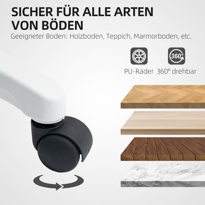 HOMCOM Ergonomischer Bürostuhl mit Netzstoff-Rückenlehne, höhenverstellbar, klappbare Armlehnen, 5 Rollen, Wippfunktion, Grau