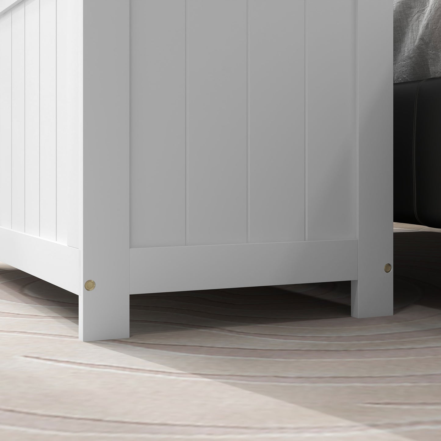 HOMCOM Aufbewahrungsbox Aufbewahrunskiste Spielzeugtruhe, MDF, 2 Griffe, 81 x 40 x 46 cm, Weiß