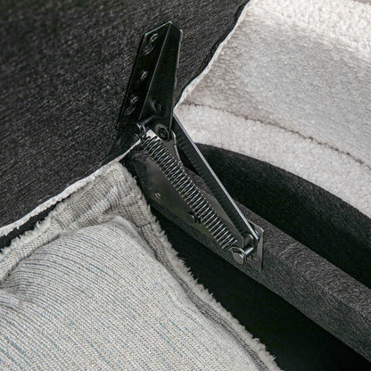 HOMCOM Sitzbank mit Stauraum Flurbank Schuhbank, gepolstert, 105 cm x 44 cm x 45,5 cm. Creme/Beige