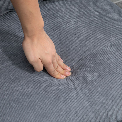 HOMCOM Sessel mit Ottomane Polstersessel Relaxsessel, inkl. Kissen, 68 cm x 91,5 cm x 88 cm, Hellgrau