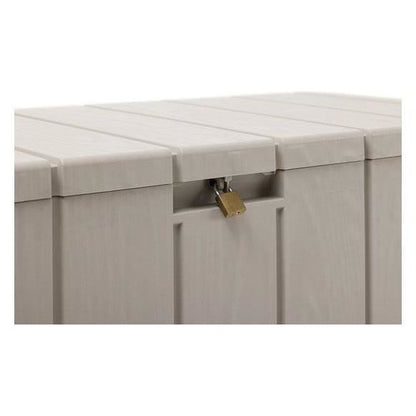 BRAVO garden chest - Resin - Toomax - Taupe - Capacity 270L - 117.5 x 45 x 56 cm