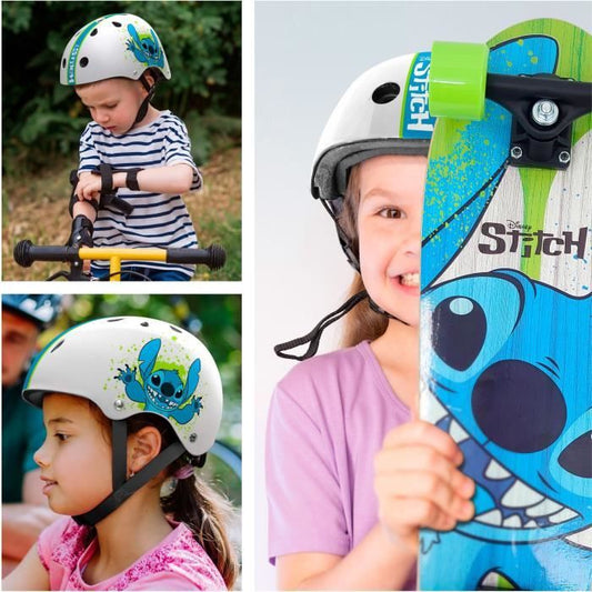 Skate helmet - DISNEY - STITCH - Adjustable head circumference 53/57cm - Internal ventilation and foam for greater comfort