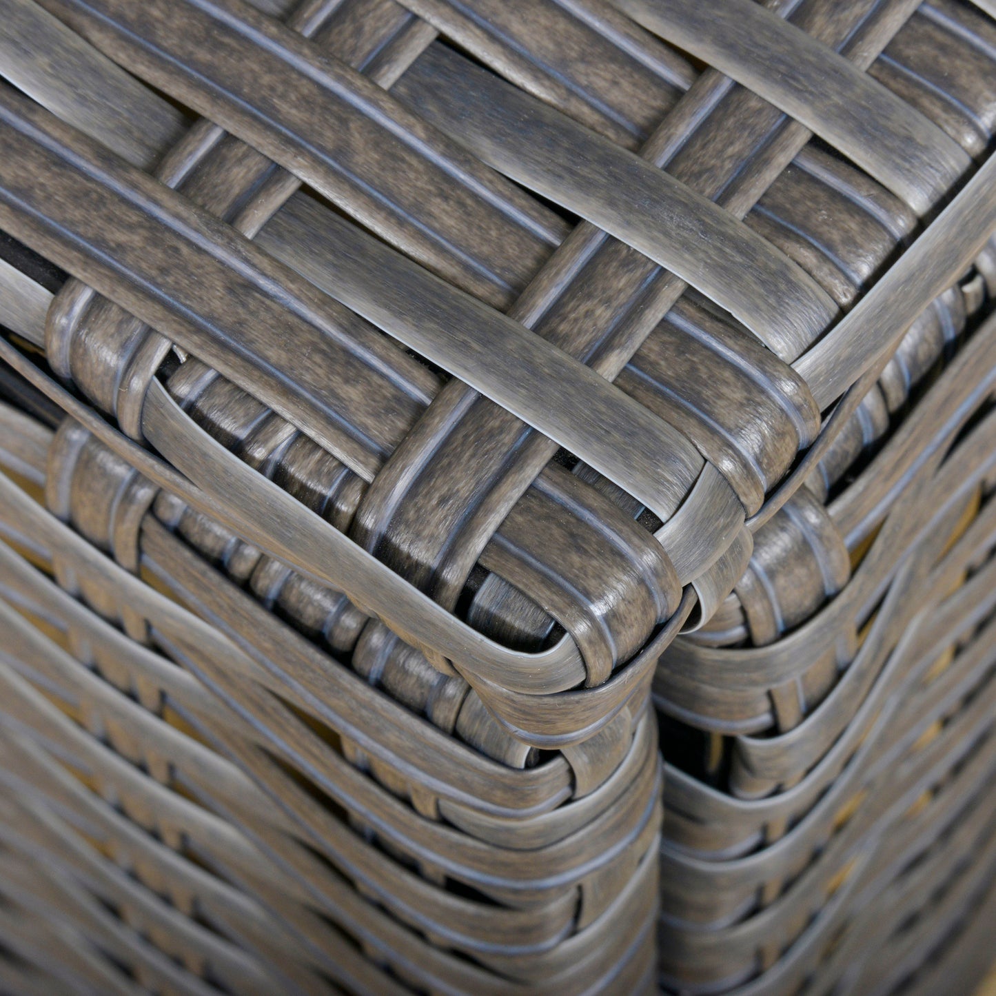 Outsunny 10-tlg. Gartengarnitur in Rattanoptik, mit Sitz- und Rückenkissen, rostfreier Metallrahmen, dunkelgrau